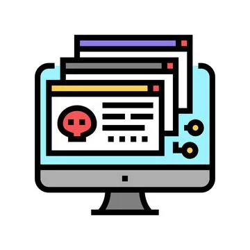 Malware software color icon vector illustration Stock Illustration