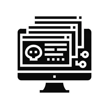 Malware software glyph icon vector illustration Stock Illustration