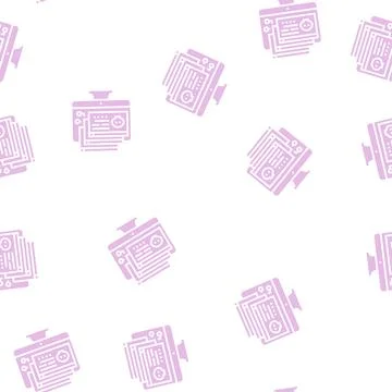 Malware software glyph seamless pattern Stock Illustration