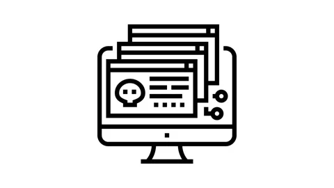 Malware software line icon animation Stock Footage 224333226