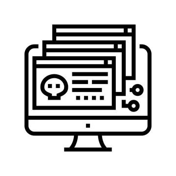 Malware software line icon vector illustration Stock Illustration