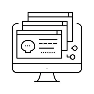 Malware software line icon vector illustration Stock Illustration