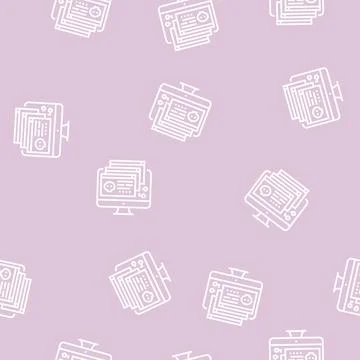Malware software line seamless pattern Stock Illustration