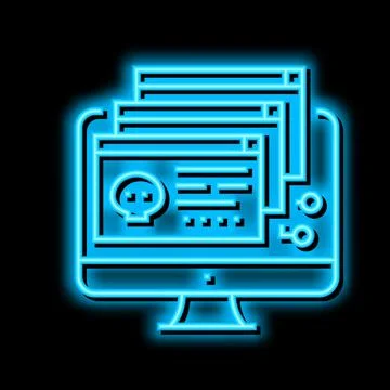 Malware software neon glow icon illustration Stock Illustration
