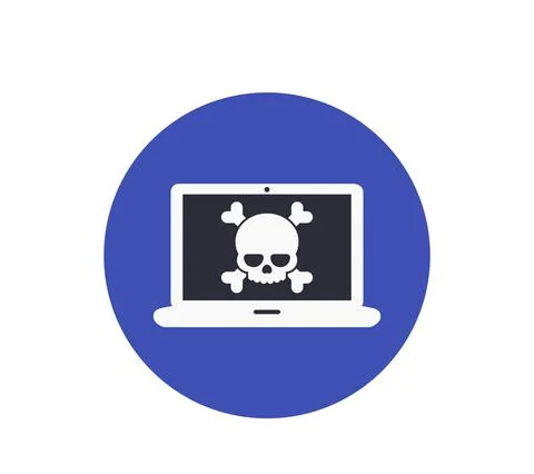 Malware, spam data, fraud, insecure connection, online scam, virus vector ico Illustrazione stock