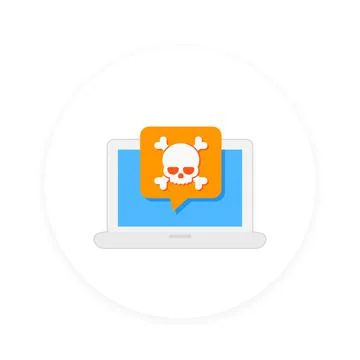 Malware, spam, fraud, insecure connection, online scam, computer virus vector イラスト素材