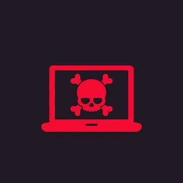 Malware, spam, online scam, computer virus icon Illustrazione stock