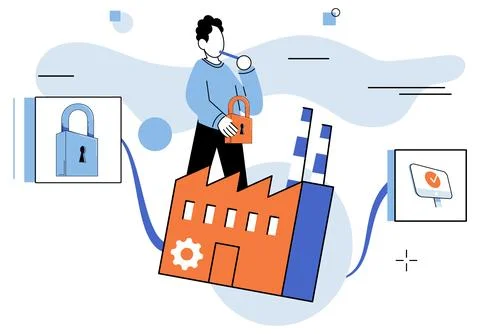 Malware spyware virus. Infected systems cspread malware and compromise Ilustração Stock