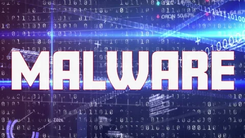 Malware text against data processing Stock Footage 138883976