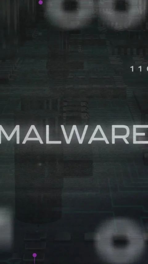 Malware text animation over digital data and binary coding background Stock-Footage 342915991