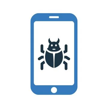 Malware, threat, mobile virus icon 스톡 일러스트
