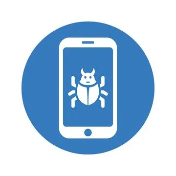 Malware, threat, mobile virus icon 스톡 일러스트