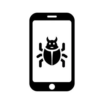 Malware, threat, mobile virus icon 스톡 일러스트