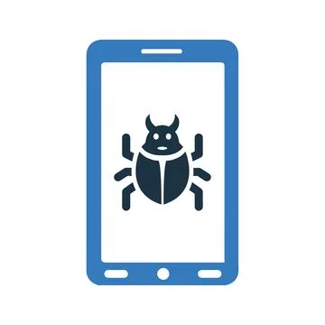 Malware, threat, mobile virus icon 스톡 일러스트