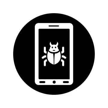 Malware, threat, mobile virus icon 스톡 일러스트