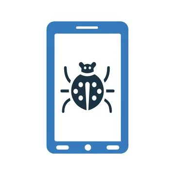 Malware, threat, mobile virus icon 스톡 일러스트