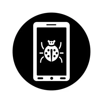 Malware, threat, mobile virus icon 스톡 일러스트