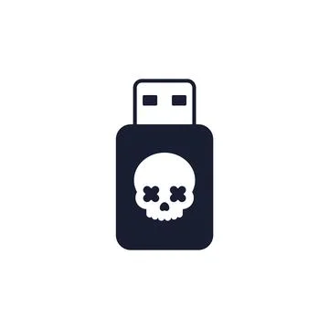 Malware on usb drive icon イラスト素材
