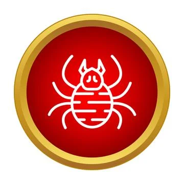 Malware virus bug icon representing cyber security threat 库存插图