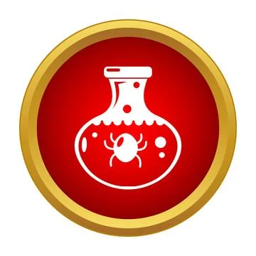 Malware virus bug in laboratory flask icon 스톡 일러스트
