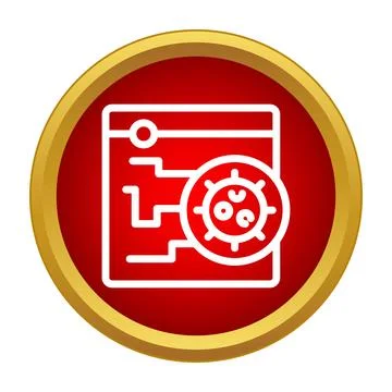 Malware virus infecting computer browser software program alert 库存插图