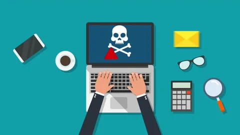 Malware virus ransomware attack warning alert concept motion animation. Stock-Footage 231237082