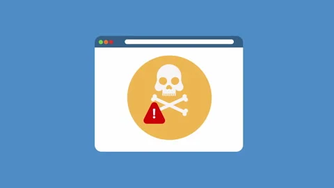 Malware virus ransomware attack warning alert concept 2d with Alpha Matte 스톡 동영상 336162736