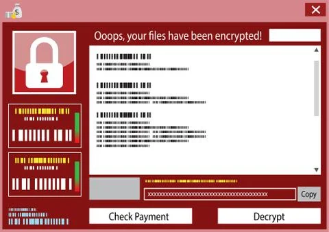 Malware wannacry Ransomware virus encrypted Stockillustratie