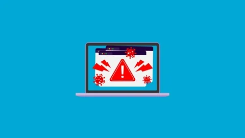 Malware Warning on Laptop Screen Animation Vidéo 336918110