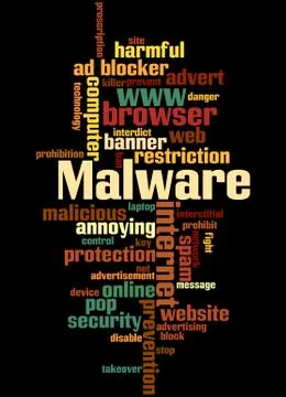 Malware, word cloud concept 스톡 일러스트