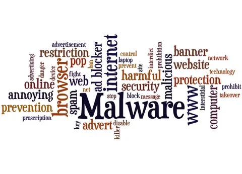 Malware, word cloud concept 스톡 일러스트