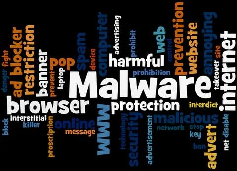 Malware, word cloud concept 스톡 일러스트