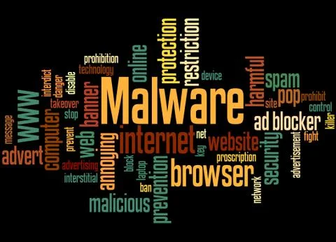 Malware, word cloud concept 스톡 일러스트