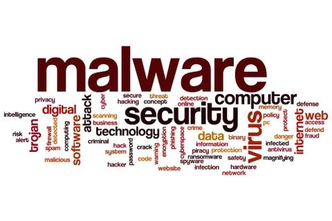 Malware word cloud Stock Illustration