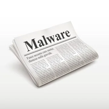 Malware word on newspaper Stock Illustration