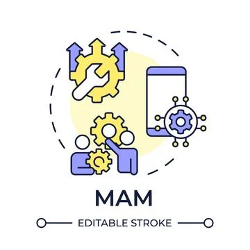 MAM multi color concept icon 库存插图
