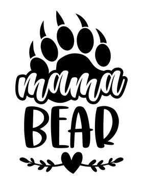 Mama Bear - Handmade calligraphy vector quote. Stock Illustration