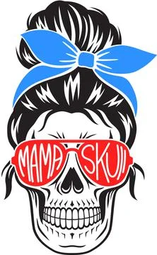 Mama skull face vector illustration Stock Illustration