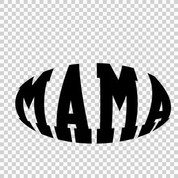 Mama Text Inside Oval Border Illustrazione stock