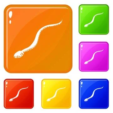 Mamba snake icons set vector color Stock Illustration