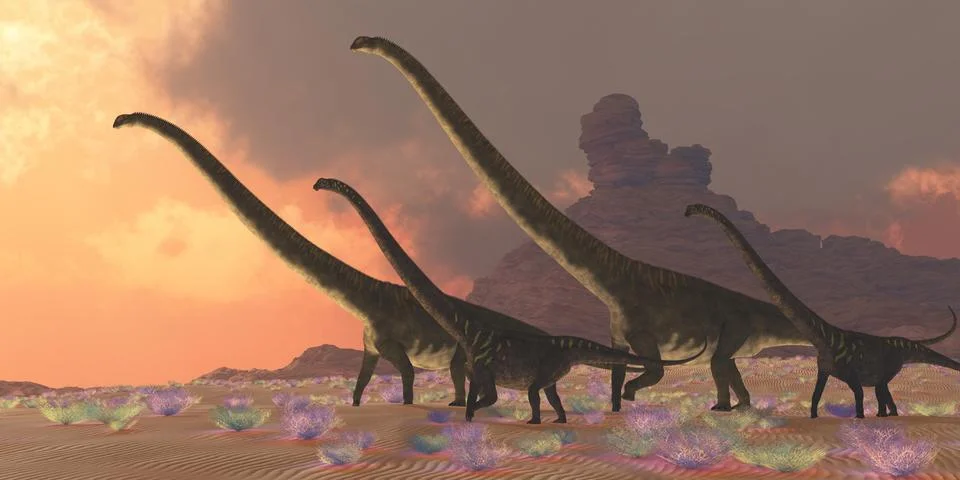 Mamenchisaurus dinosaurs Stock Illustration