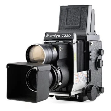 Mamiya C220f Medium format TLR film Camera Stock Photos