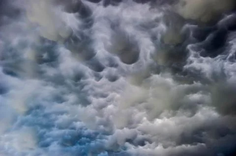 Mammatus clouds dramatic cloud atmosphere thunderclouds cumulonimbus Germany 스톡 사진