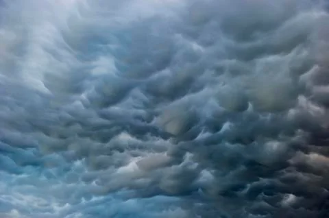 Mammatus clouds dramatic cloud atmosphere thunderclouds cumulonimbus Germany Stock Photos