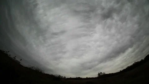 Mammatus clouds in the light of the setting sun Stock Footage 201962636