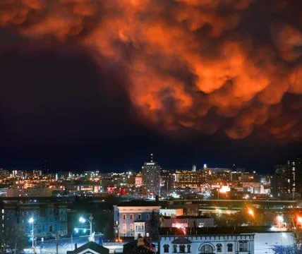 Mammatus clouds Stock Photos