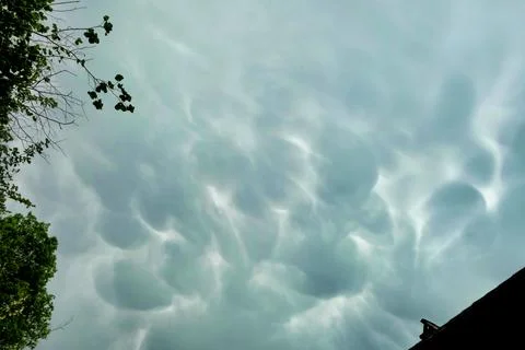 Mammatus Clouds. Stock Photos