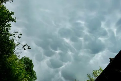 Mammatus Clouds. Stock Photos