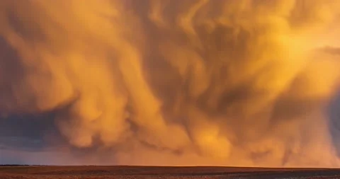 Mammatus Clouds at Sunset Timelapse Stock Footage 153080291