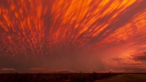 Mammatus Sunset after Storm Stock Footage 272709309